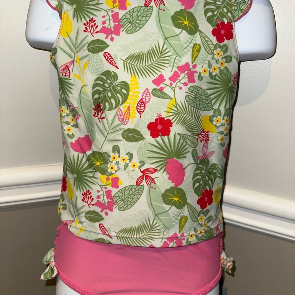 Ruffle Butts Floral Tropical Print Tankini 2pcs. Swimsuit